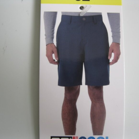 32 Degrees Cool Men's Stretch Performance Active Shorts Zip Pockets Blue 32 - Picture 1 of 14